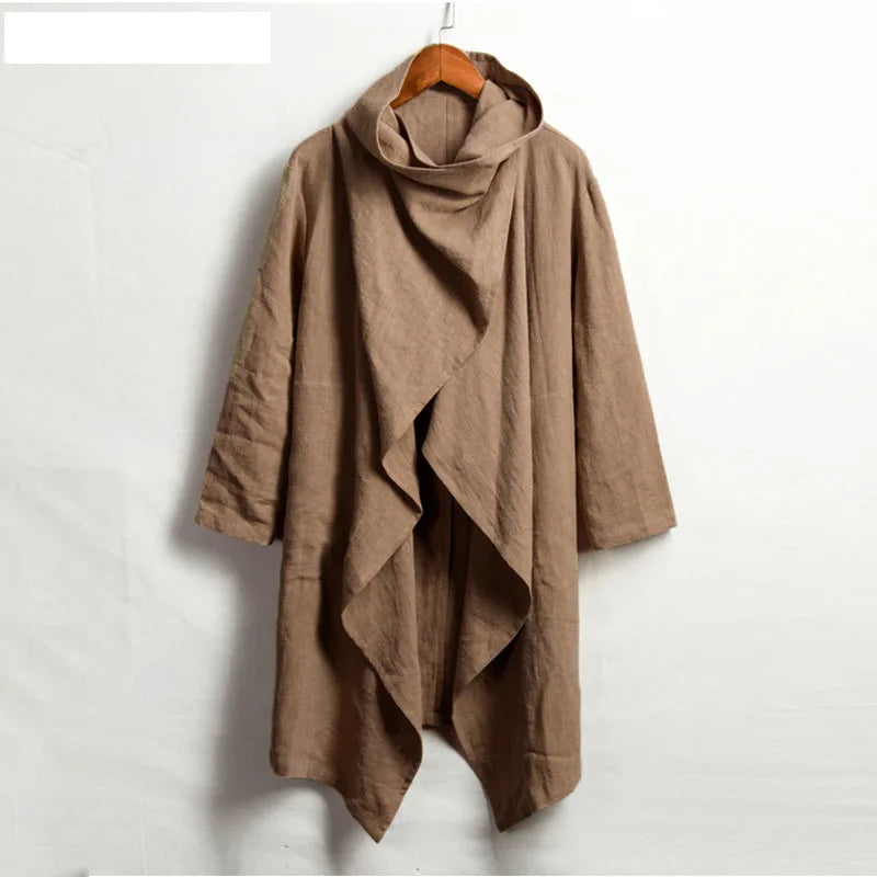 Personality Retro Long Irregular Capes Shirts Leisure Holiday Beach Cotton