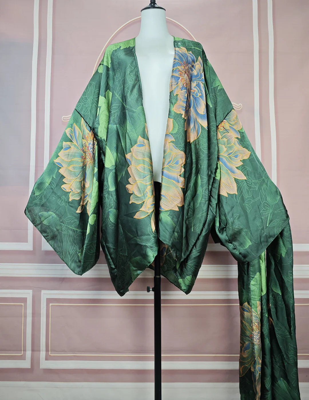 Elegant Floral Lady Beach Bikini Mini Kimonos Plus Size African Swimwear Loose Cardigans Clothes