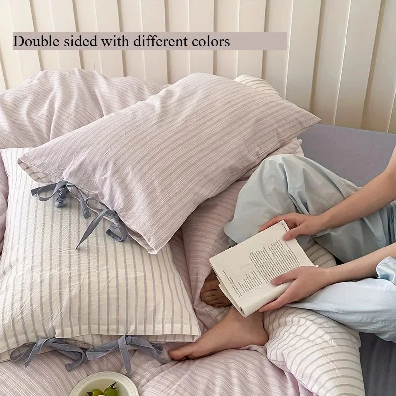 Double Sided Stripes Bow Pillow Cases 48x74cm Soft Comfortable Covers Cotton Pillow Cover Pillow Sham Beds Home Decoration gifts