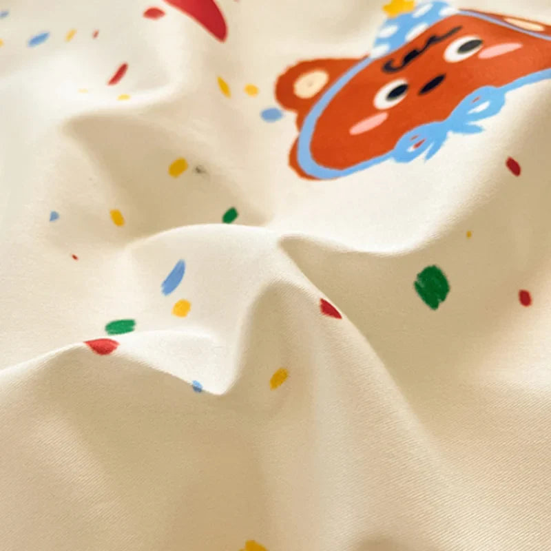 1Pcs 100% Cotton Printed Duvet Cover Cartoon Pattern Skin Friendly Breathable Comforter Cover Bedclothes