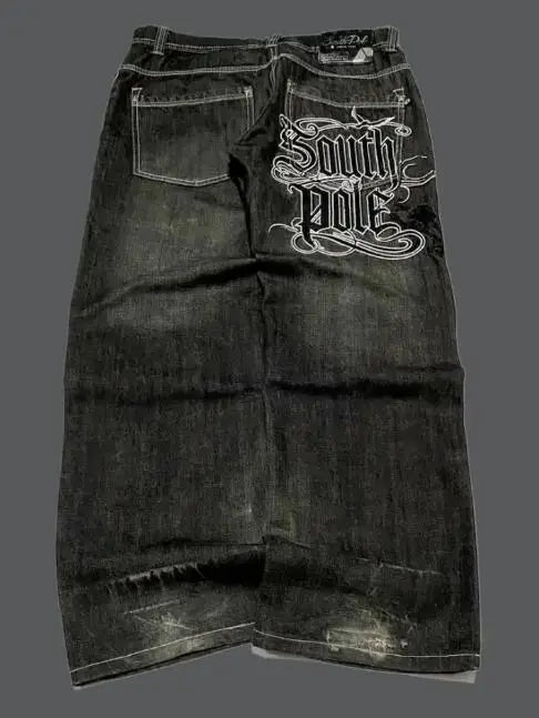 American Y2K Pattern Embroidery Baggy Jeans High Street Vintage Hip Hop Casual Joker Couple Wide-leg Pants