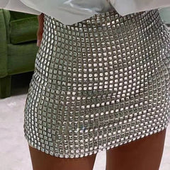 Sequin Mesh Party Dress Euro-American Slim Fit Bodycon Clubwear Evening Cocktail Elegant Skirt