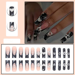 24PCS/1BOX Black French Wearing Sweet