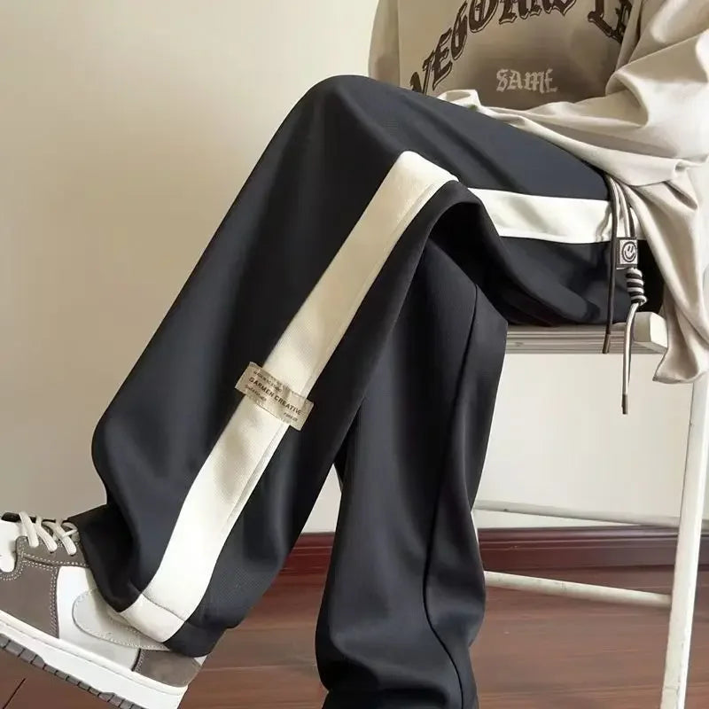 Thickened Fleece Casual Sports Harlan Pants Loose Fit Straight Leg Sweatpants