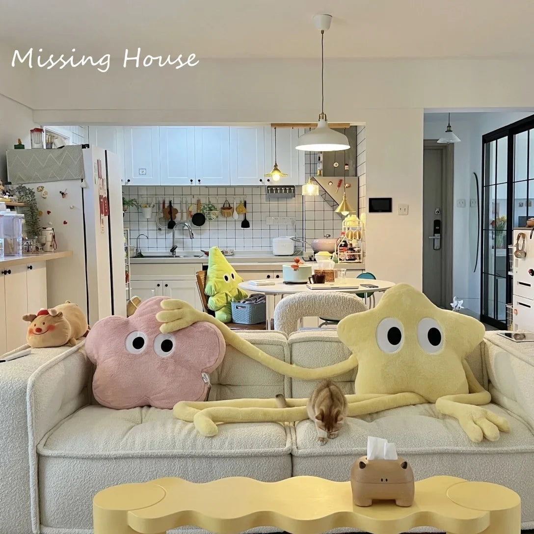 160cm Funny Yellow Star Long Leg Pillow Cushion Cartoon Anime Home Sofa Car Bedroom Cartoon Gift