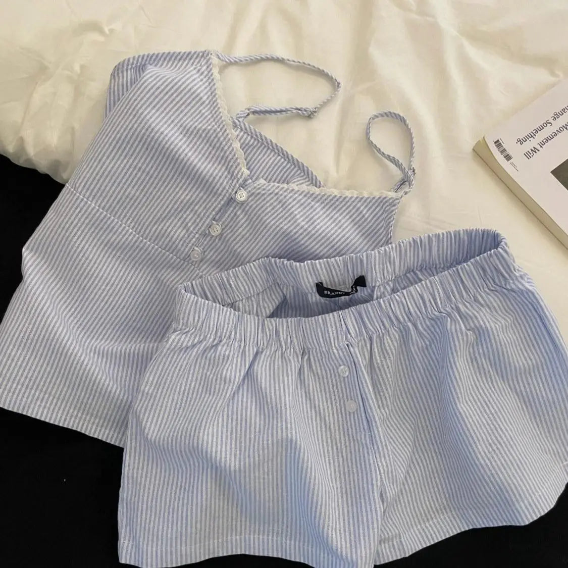 s 2 Piece Pajama Set with Cute Floral Print Short Sleeve Top