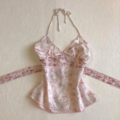 Retro Harajuku Kawaii Fairy Tale Camisole Tee Casual Slim Chic Print Sleeveless Crop Top Y2K Streetwea