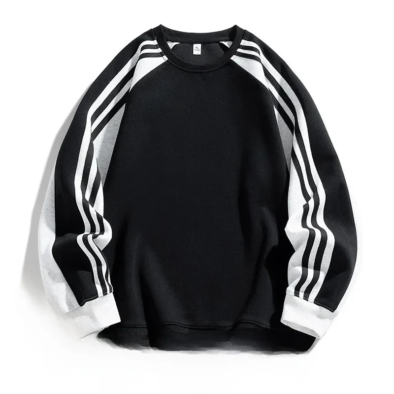 American Style Loose Fit round Neck Sweatshirt Unisex Youth Casual Top Simple Design