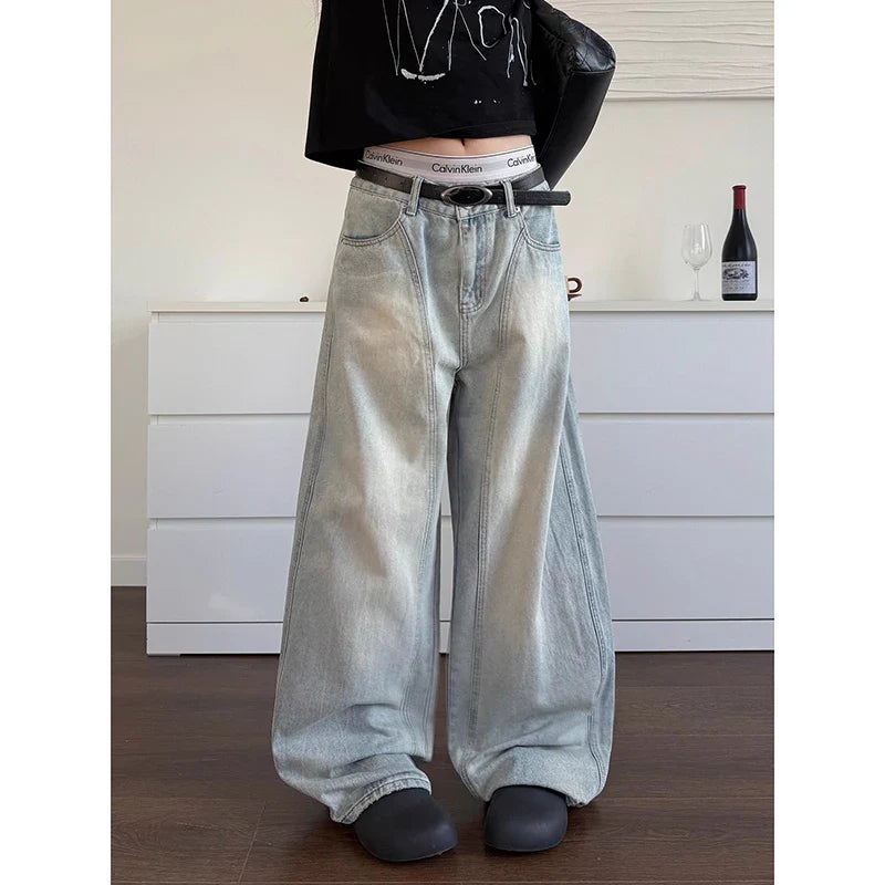 Light Blue Y2k Baggy Jeans Harajuku Japanese Denim Trousers Vintage 90s Jean Pants Trashy Clothes