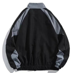 Hip Hop Varsity Jacket High Street Patchwork Color Block Windbreaker Coats Thin College Jackets
