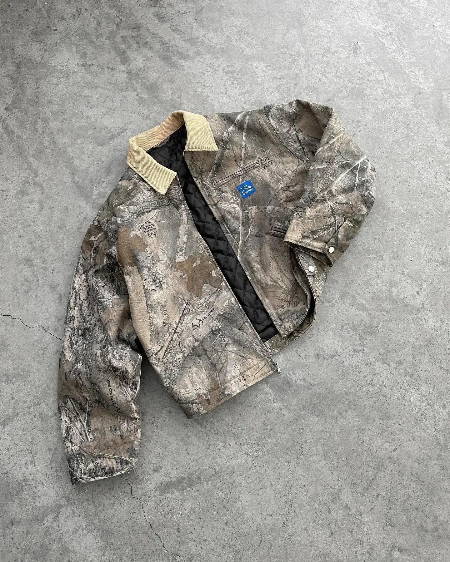 Harajuku Hip-hop Gothic Akimbo Camouflage Leaf Loose Coats Jackets Y2K Retro Couple Casual American Streetwear