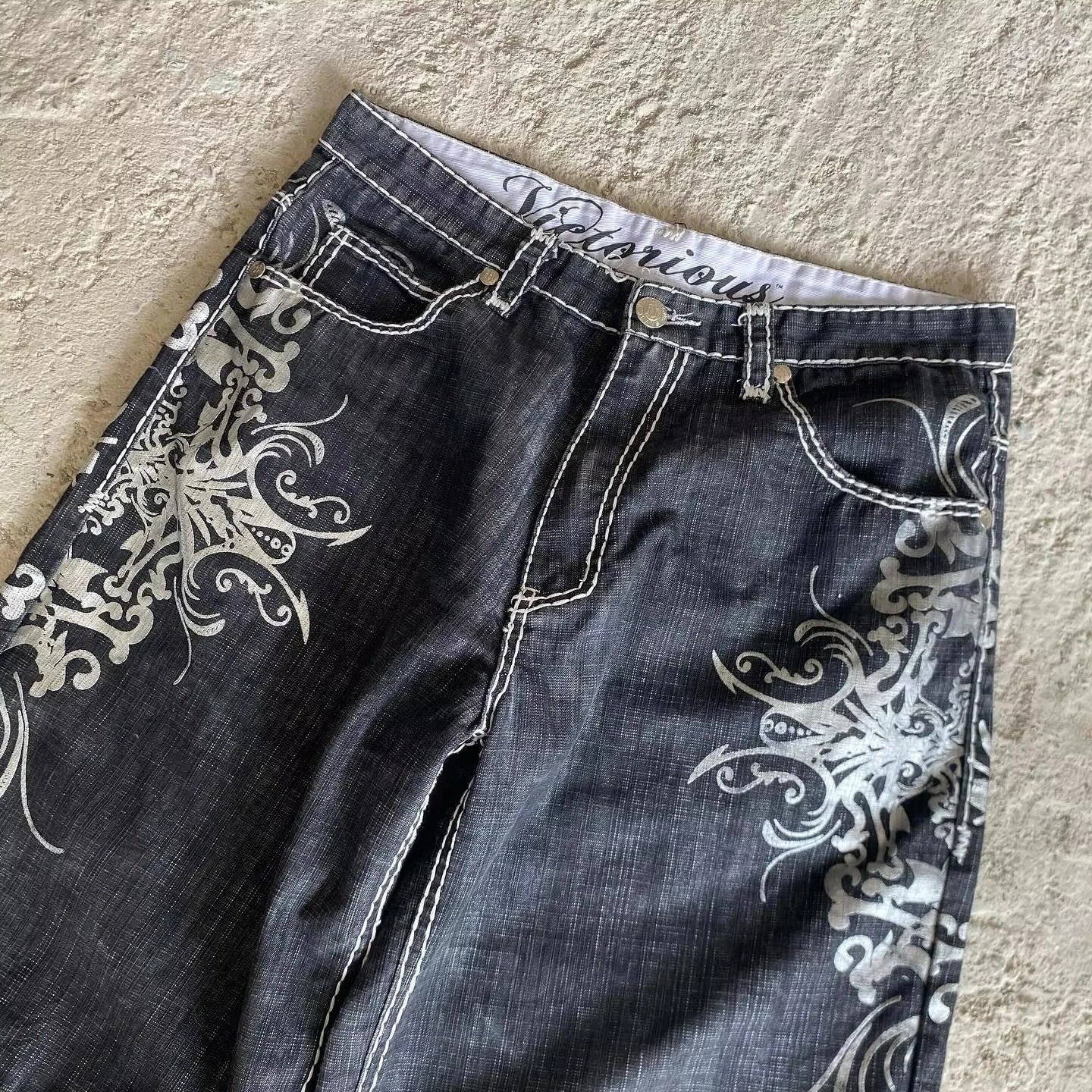 Y2K Denim Shorts Patch Vintage Shorts Street Hip Hop Harajuku Punk Loose High Waist Wide Leg Pants