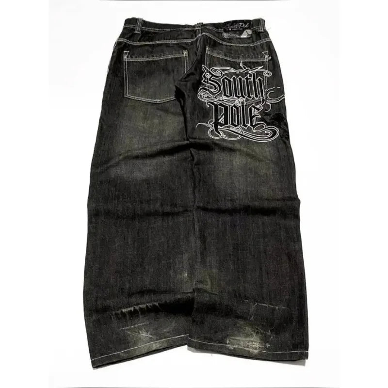 Hip-hop street clothing wasteland style tie-dye ripped jeans