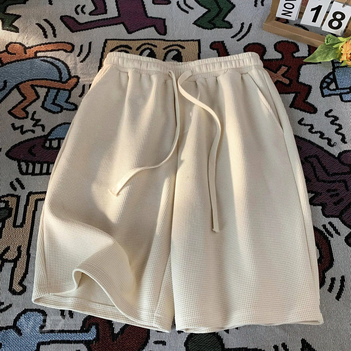 Waffle shorts thin loose casual sports brand beach American five-point pants