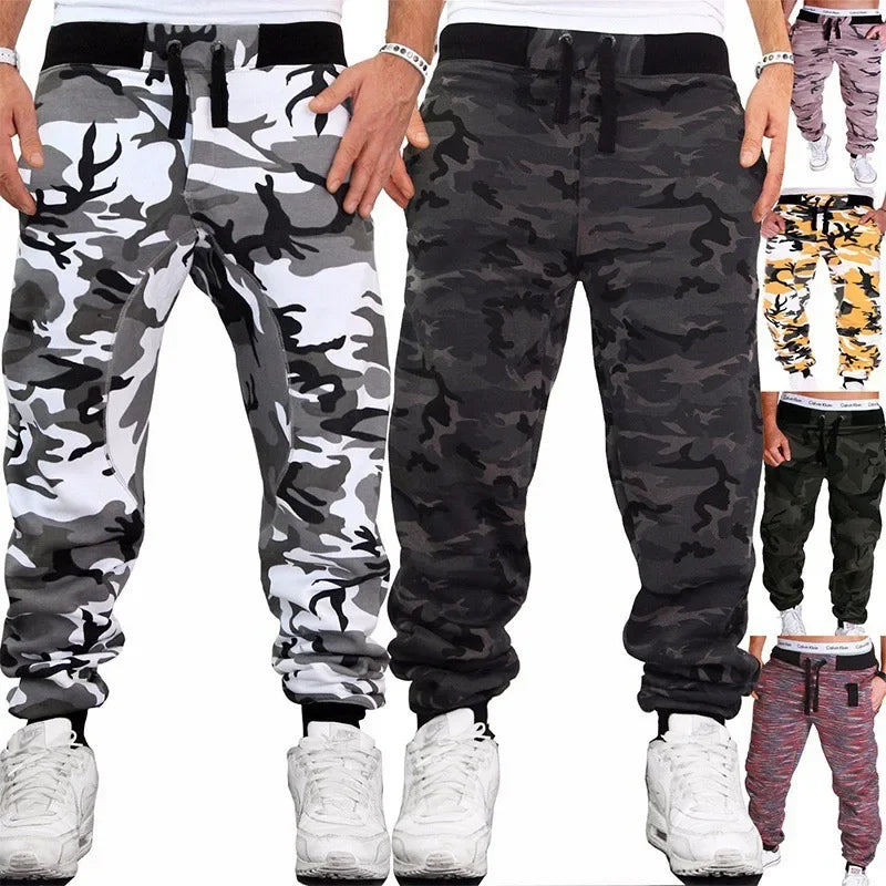 Pantalon de survêtement de course pour hommes, Camouflage, élastique, Cargo, cordon de serrage, multi-poches, bas décontracté, survêtement, nouvelle collection