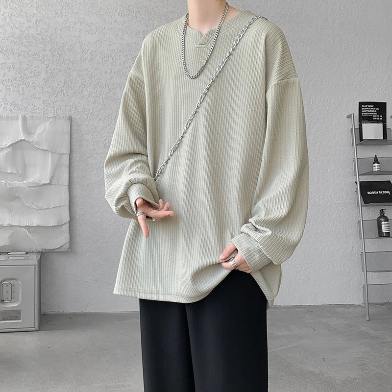 Texture Long Sleeve T shirt