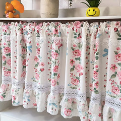 Korean Sweet Flowers Short Curtains