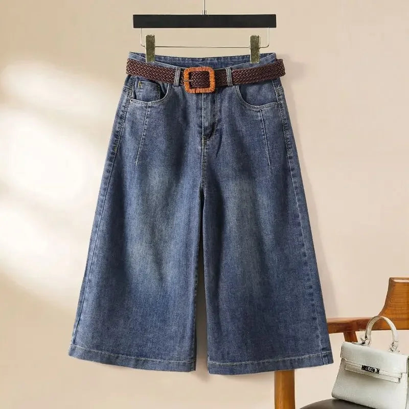 Capris Jeans Loose Shorts Baggy Clothes Korean Dongdaemun Clothing Blue Big Size Hanbok Pants Short