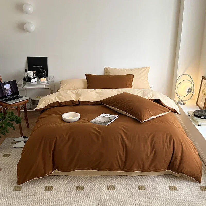 100% Cotton Duvet Cover Set Double Skin Friendly Quilt Cover Set Comforter Covers Pillowcase Bedding Set Custom Size No Sheets
