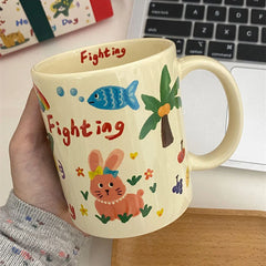 Ceramic Coffee Mug Funny Cute Cartoon Dog Mug with Handle Home Baking Dessert Breakfast Milk Mug Present