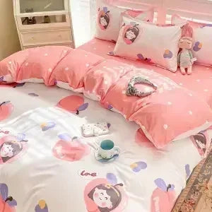 Pink Light Blue Checkered Striped Duvet Cover with Multiple Patterns 200X230cm Soft Duvet Cover Suitable