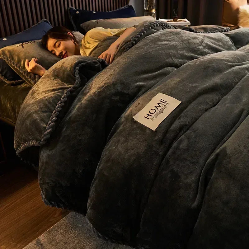 Plush Couple Bed Duvet Cover Bedspreads