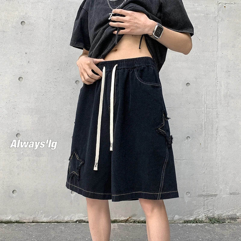Shorts Loose spodenki meskie Vintage Denim Basic SimpleSale High Waist Leisure Ulzzang Streetwear Short