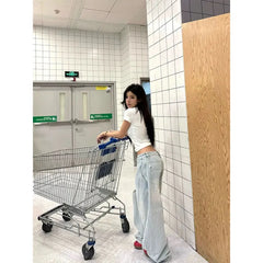 Blue Jeans Y2K Baggy Vintage High Waisted Jeans Straight Streetwear Casual Big Size Wide Leg Denim Pants
