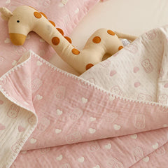 Pure Cotton Three-layer Yarn Fabric Children Blanket Soft Skin Friendly Quilt Air Conditioner Comforter Adult Kid