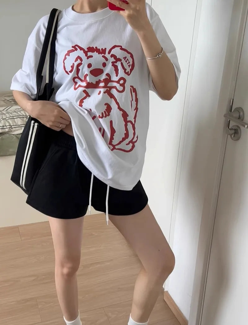Loose Shorts Solid Pocket Retro Y2K Sportwear Wide Leg Pants Casual Streetwear Joggers Trousers