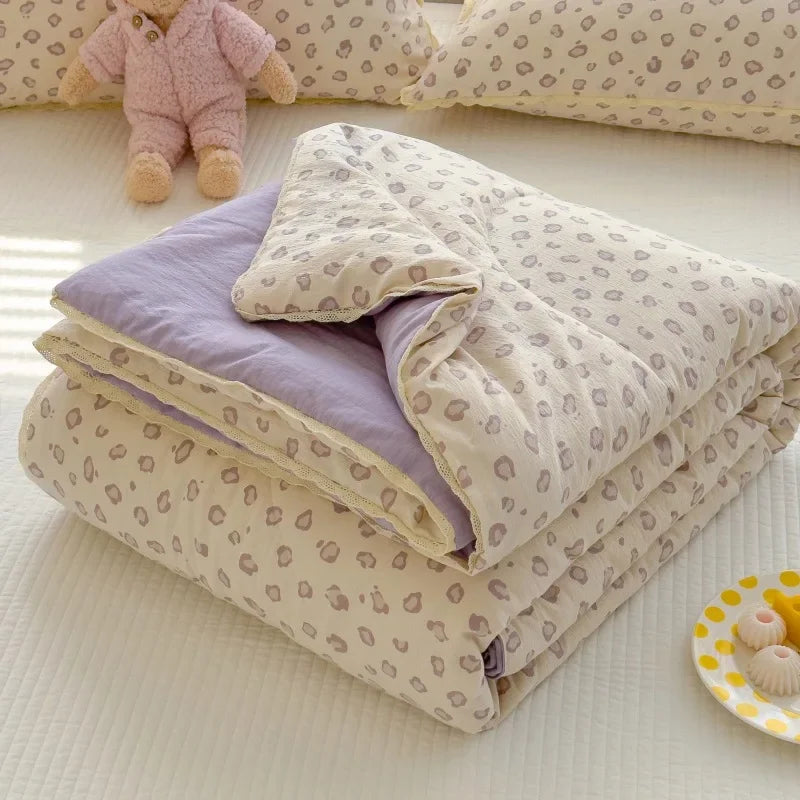 Sweet Printed Air-Condition Blanket Soft Skin-Friendly quilted quilt Breathable Cooling Comforter Queen King Beds