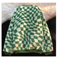 French green plaid coat women's