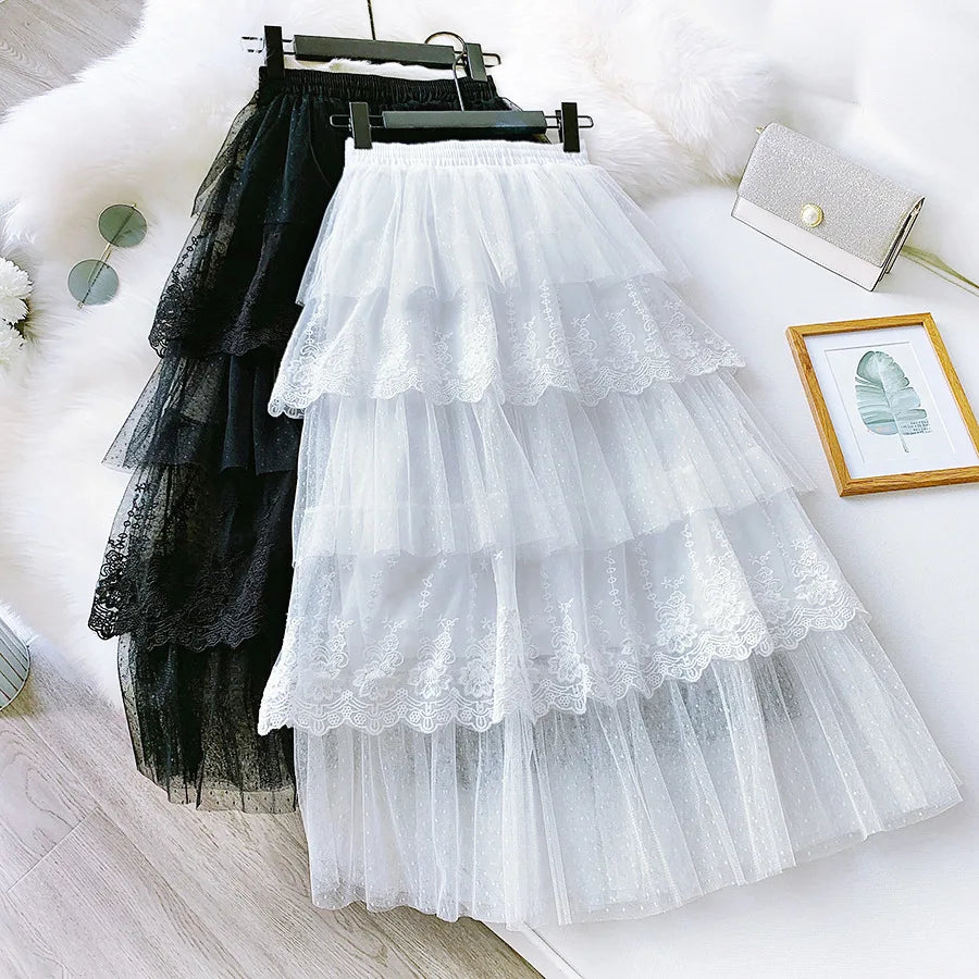 Skirts Lace Skirts Long Lace Skirt Clothing K68