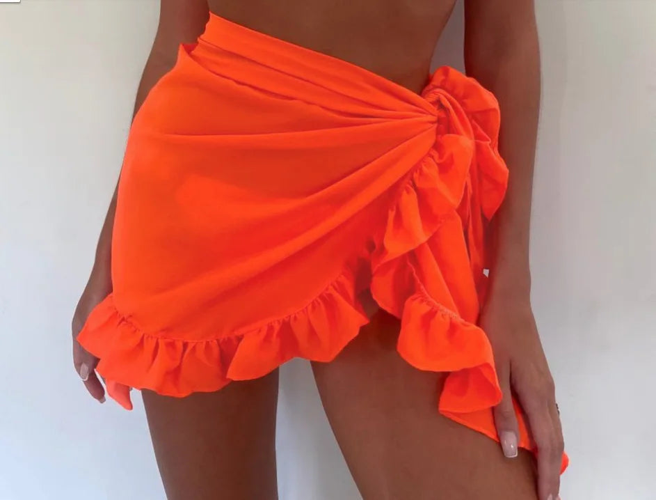 Bestwayclox Ruffle Bikini Cover Ups Short Skirt