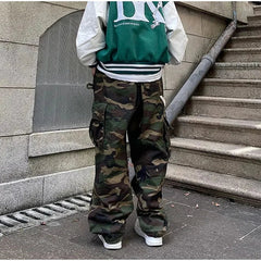 Y2k American High Street Retro Hiphop Camouflage Cargo Pants Thin Pants Gothic Straight Leg Casual Pants Trend Brand