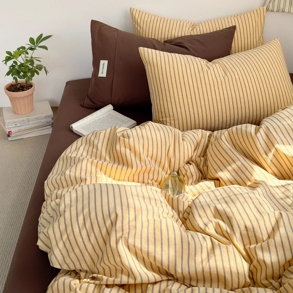100%Cotton Striped Duvet Cover Set