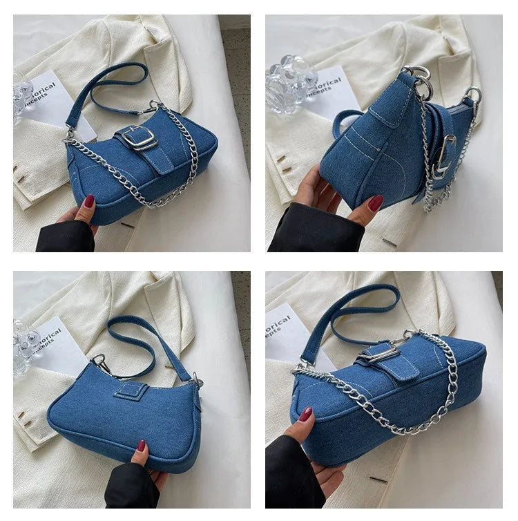 Small Design Jeans Bag Cross-Shoulder Bag Shoulder Canvas Bag