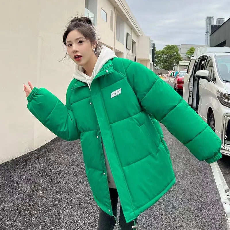 Korean Casual Cashmere Padded Double-Sided Lamb Wool Cotton-Padded Jacket Y2K Zipper Hooded Cotton-Padded Jackets Coat