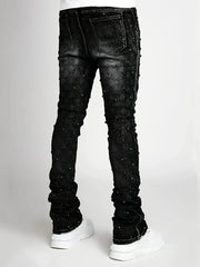 denim personality straight leg pants European