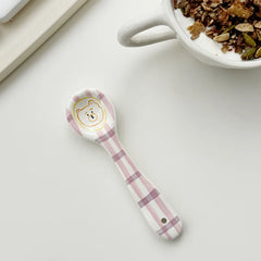 Cute Smiling Spoons Ceramic Ice Cream Spooon Irregular Hand Painted Dessert Breakfast Spoon Home Kitchen Tableware Accessories