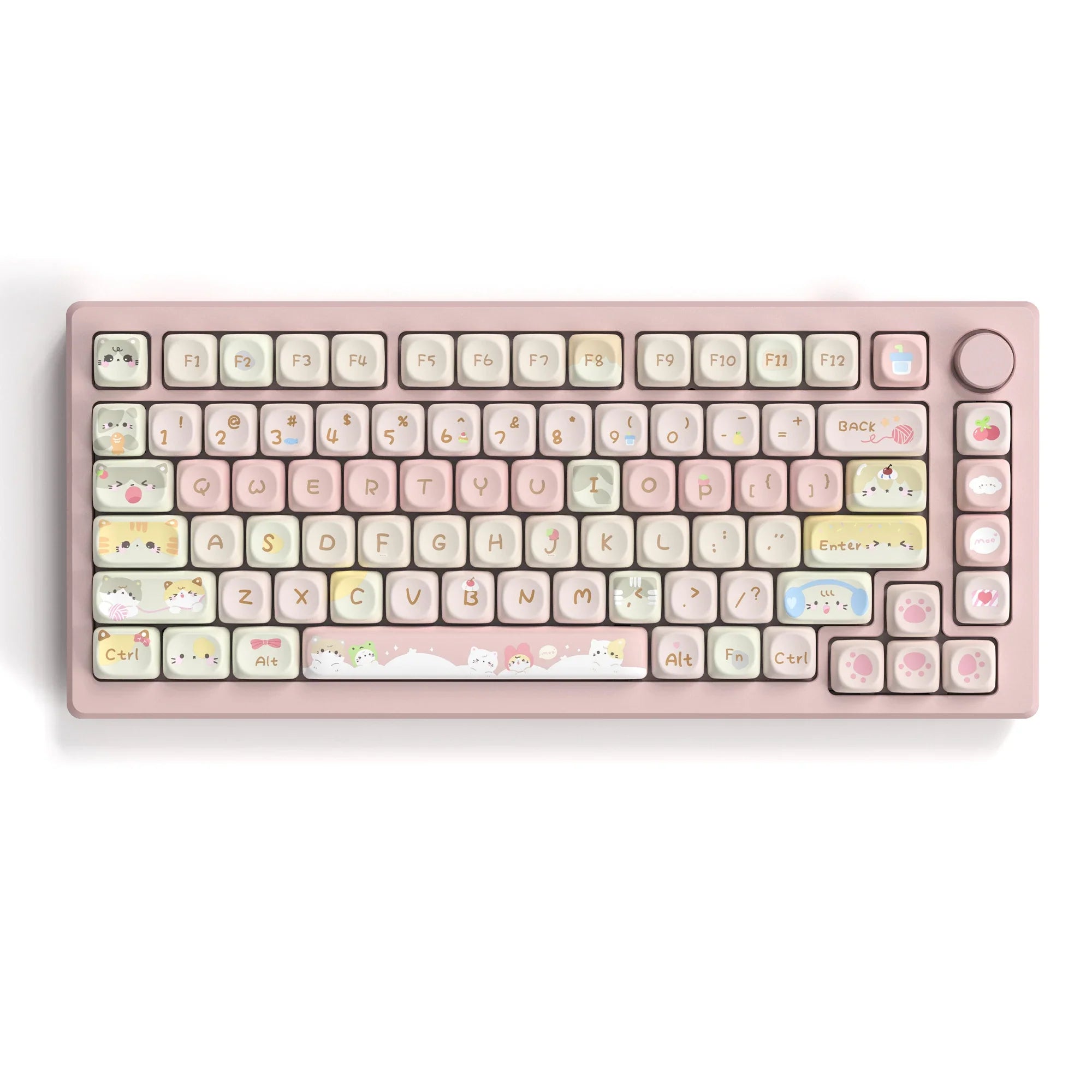 Pink Cat Dye Sublimation PBT Keycaps 136 Keys MOA Profile Keyboard Keycaps