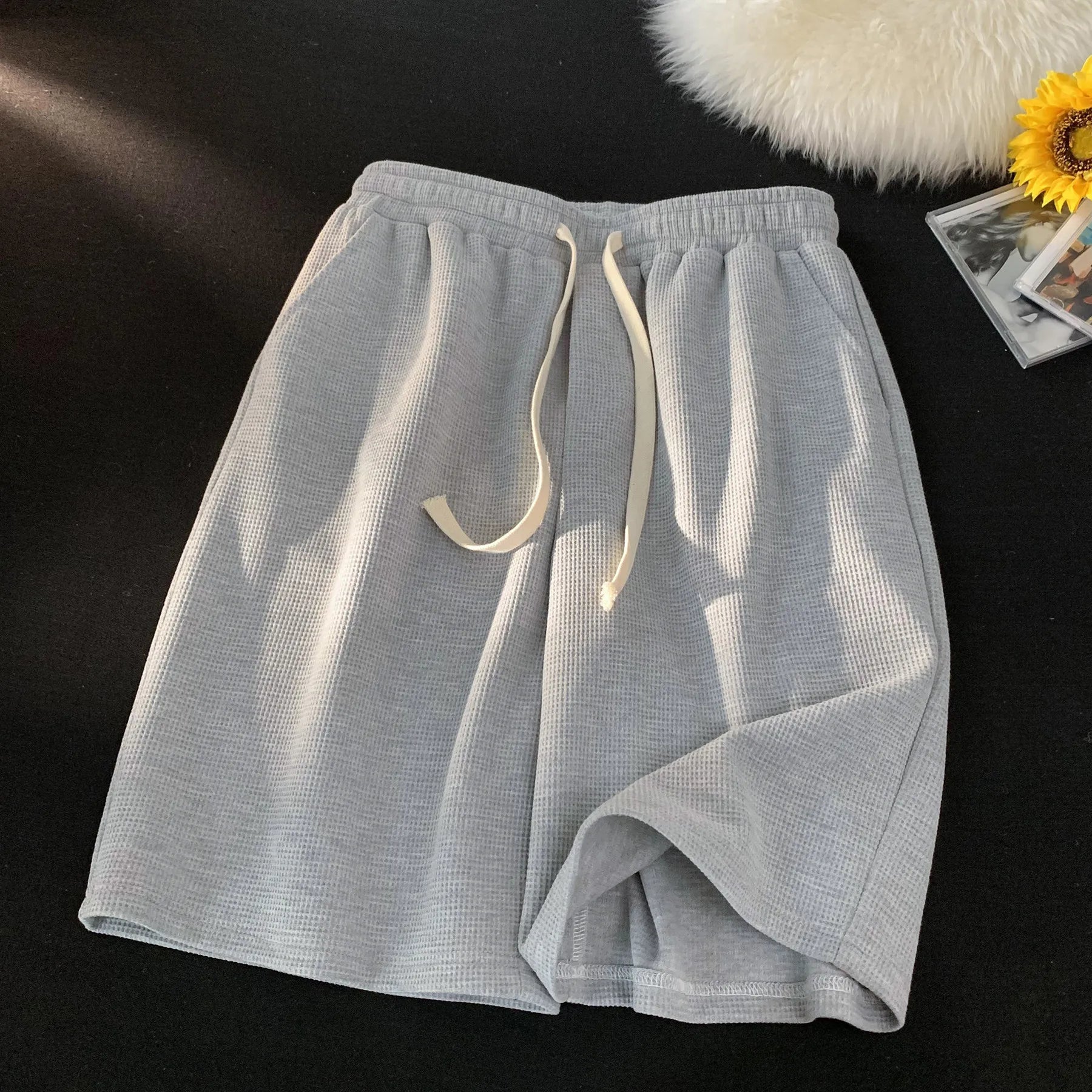 Waffle shorts thin loose casual sports brand beach American five-point pants