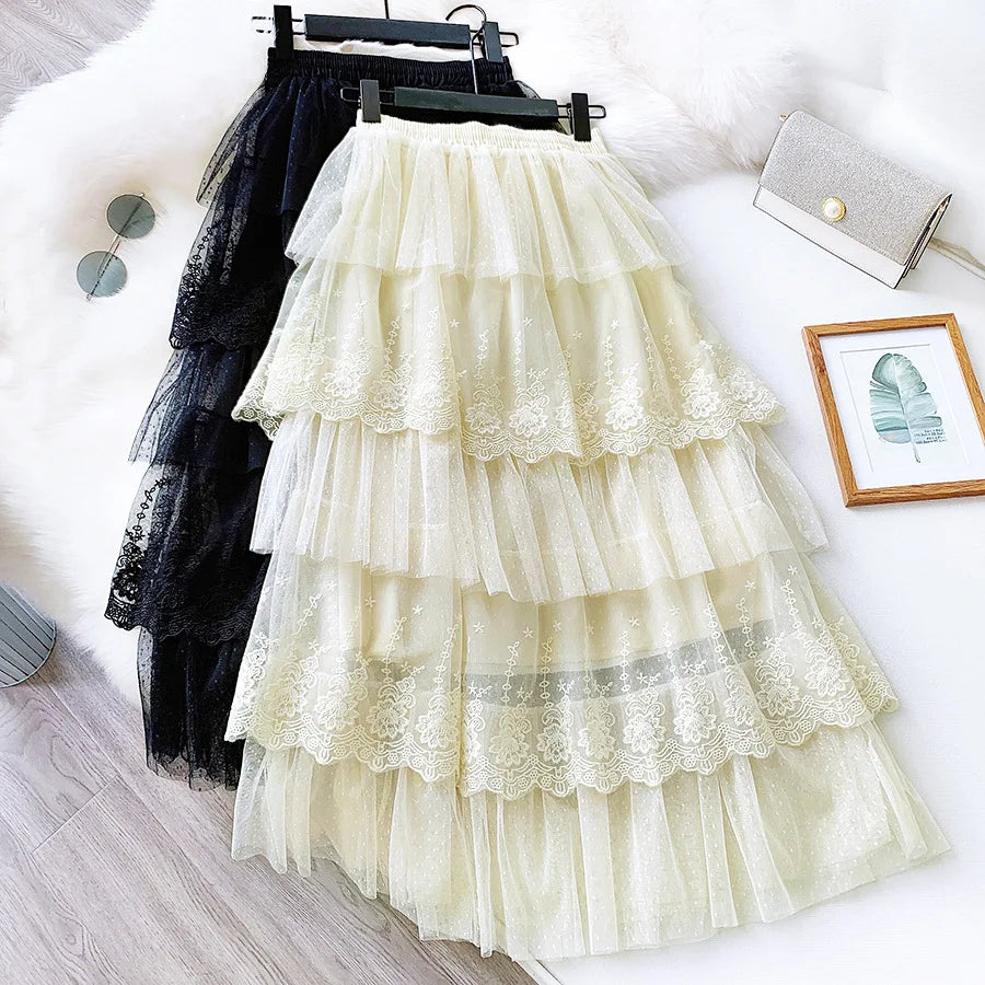 Skirts Lace Skirts Long Lace Skirt Clothing K68
