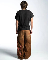 Brown Baggy Harajuku Wide Leg Jeans Dragon