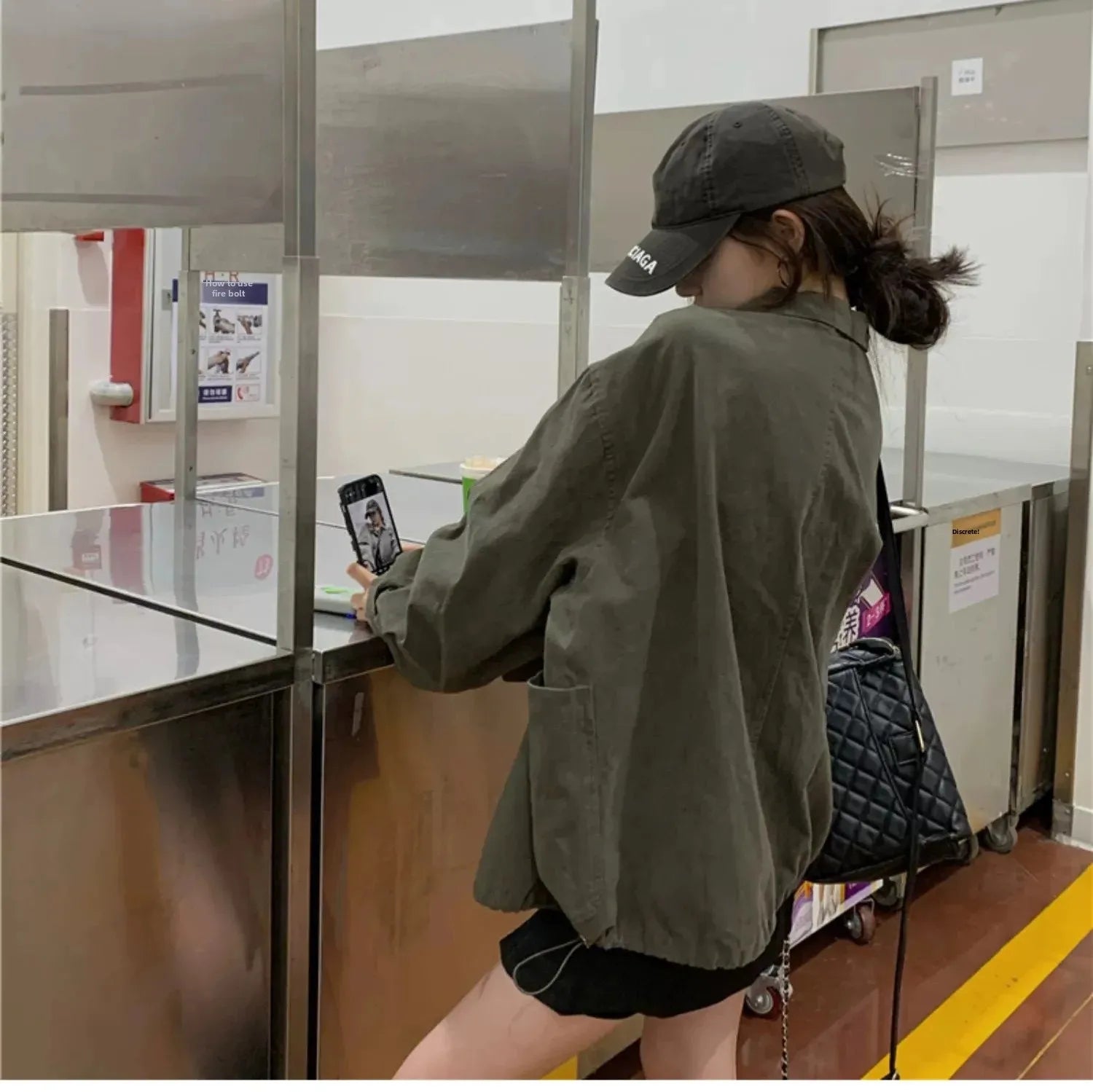 VintageJacketLoose-Fit Long Sleeve Versatile Slimming Student Work Windbreaker Trendy Korean Style Season