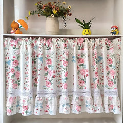 Korean Sweet Flowers Short Curtains