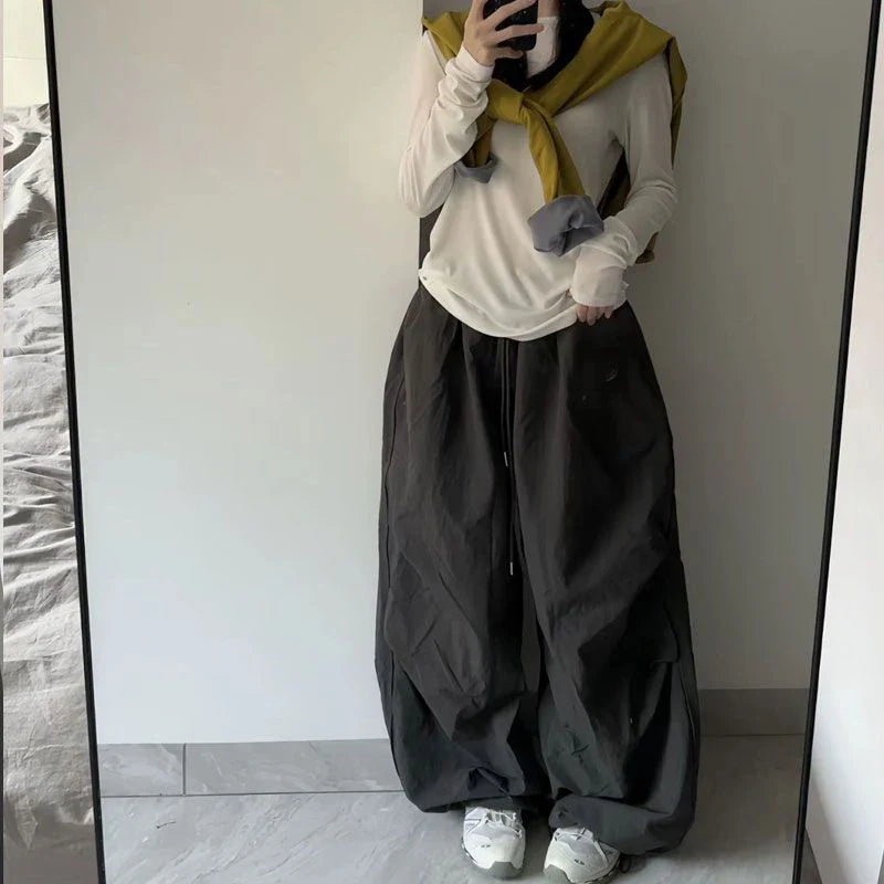 Oversized Black Sweatpants Y2K Harajuku Baggy Joggers Streetwear Wide Leg Pants Korean Casual Trousers New