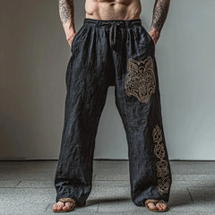 retro Viking Celtic art knot 3D printed casual pants drawstring straight leg pants beach pants