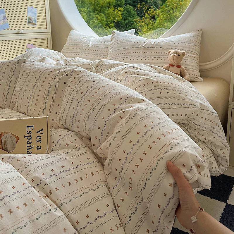 Floral Style Duvet Cover Soft Quilt Cover Single/Double/Queen Size Comforter Covers Girls Room Bedding (Pillowcase Need Order)