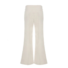 Solid Loose Casual Long Pants Simple Basic All-Match Office Lady Style Bottoms